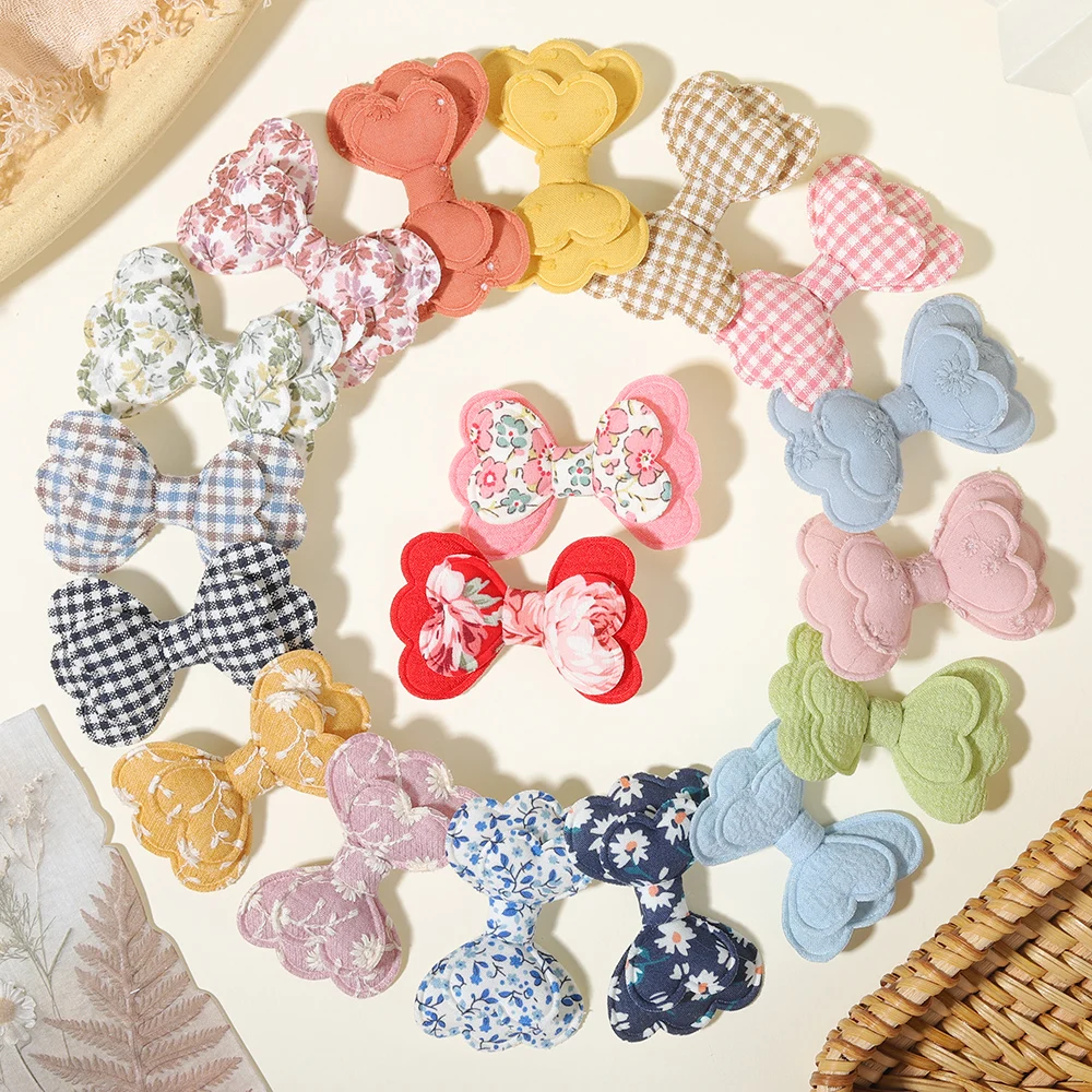 

Набор из 8 заколок для волос: разноцветные бантики, высококачественный хлопок, принт, леопард, клетка. Аксессуары для девочек и детей.