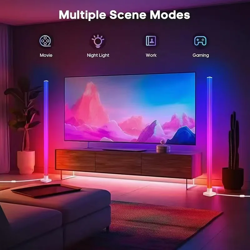 

RGBIC Floor Lamp RGB DC 5V Corner Floor Lamp Bedroom Ambient Lighting Scandinavian Style Color Changing Dimmable Soft Lighting
