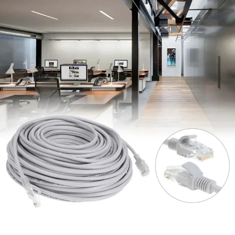 50-1m High Speed Ethernet Cable CAT6 RJ45 Network Patch Cord Internet LAN Cable Gray for Router Modem PC Laptop PS5 Xbox Use