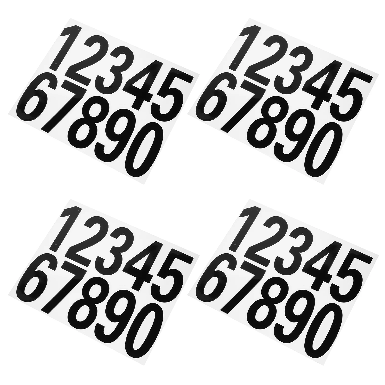 

4 Sets Digital Stickers Number Decal Car Window Hotel Door Reflective The Bumper