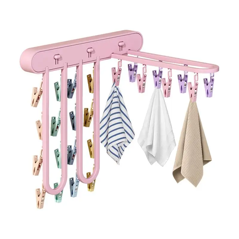 

Underwear Hanger Wall Mounted Foldable Clothes Rack Laundry Hanger Dryer Space Saving Drainage Heavy Duty Clothes Hanger For Bab