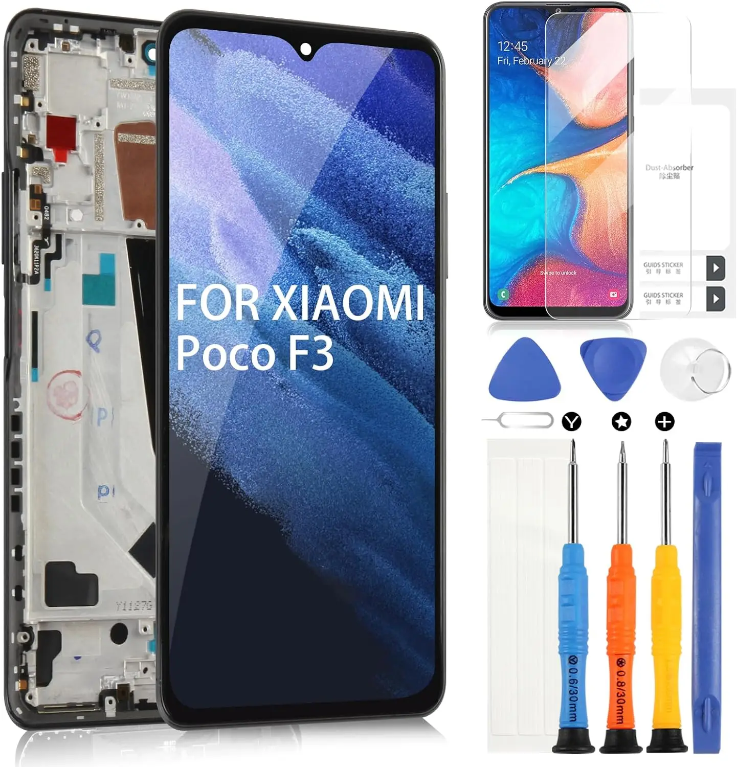 

ARSSLY-LCD Display for Xiaomi Poco F3, Touch Screen Assembly, M2012K11AG