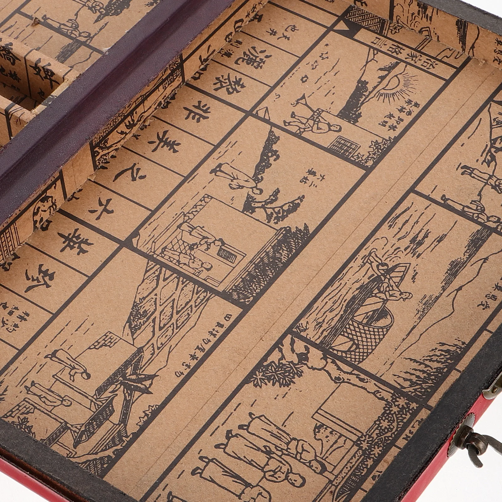 麻雀箱 大容量 頑丈な収納容器 滑らかなエッジ レトロなデザイン ポータブルハンドル 家庭用ツールボックス 中国語