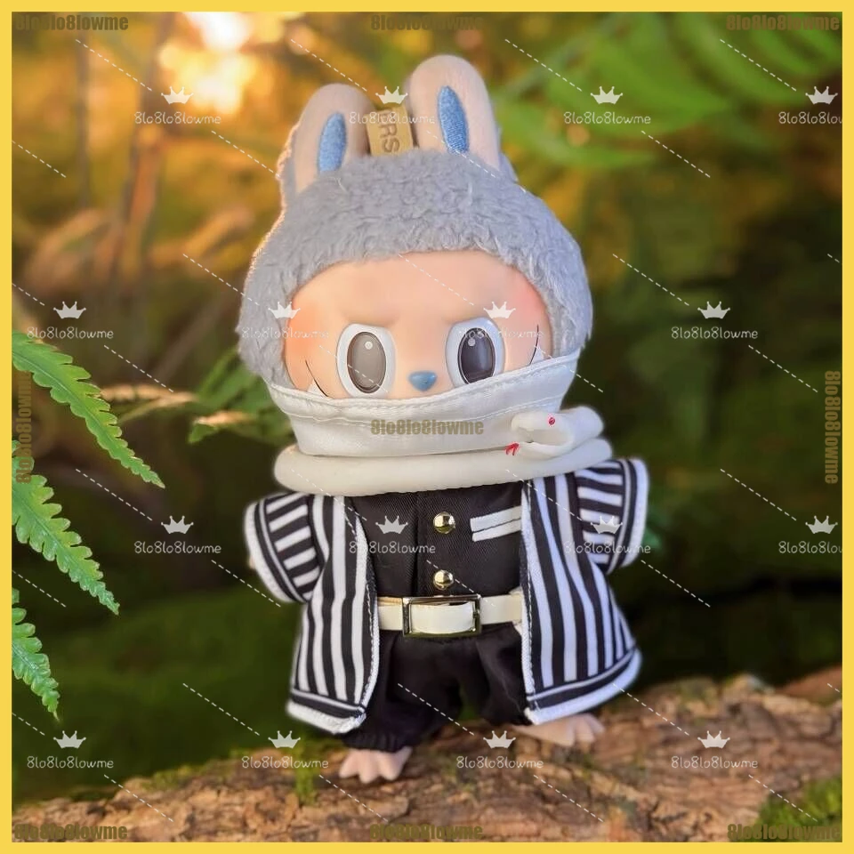 

Cartoon Doll Clothes for Labubu Iguro Obanai Kanroji Mitsuri Akaza Rengoku Set Mini Plush Doll Clothing Accessories