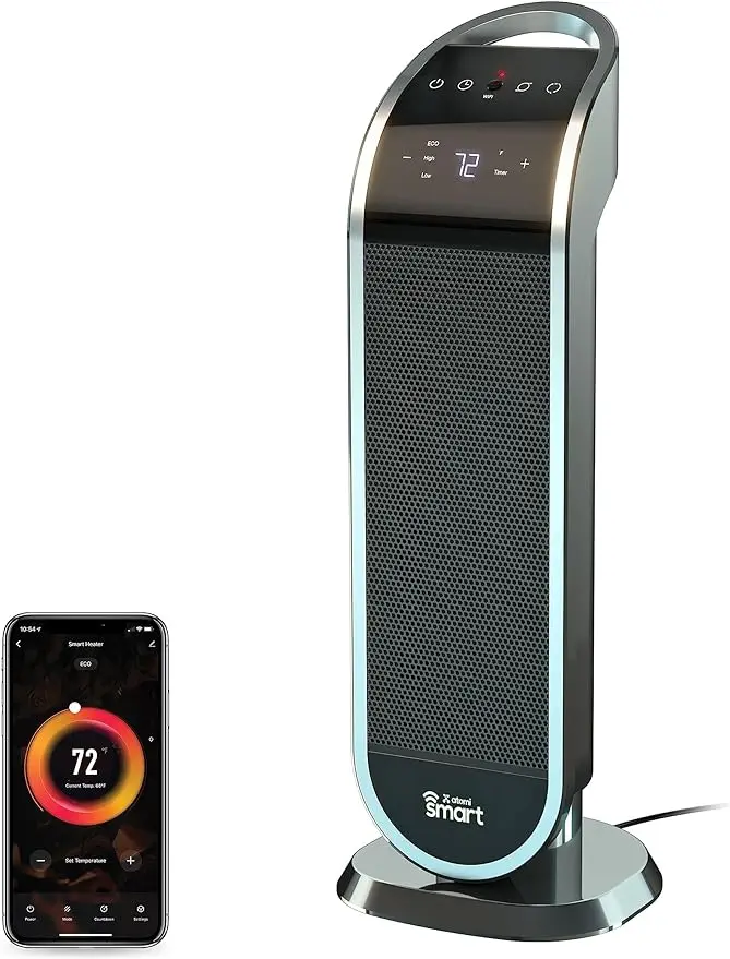 

Smart 25 "WiFi Portable Tower Space Heater - second generation, 1500W, oscillation, 750 m2. Ft coverage