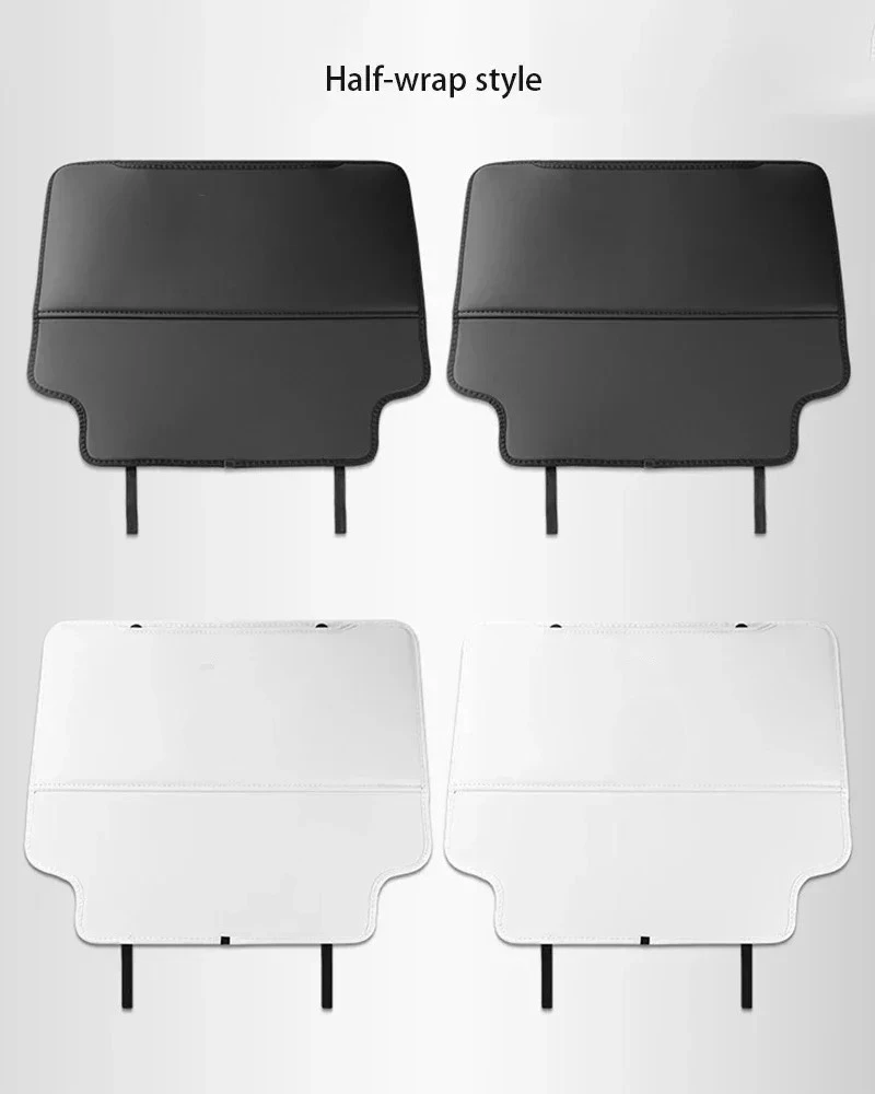 Car Seat Back Protectors Storage Pockets For 22-24 Tesla Model Y Model 3 artificial leather Anti-kick mat Interior Accessories