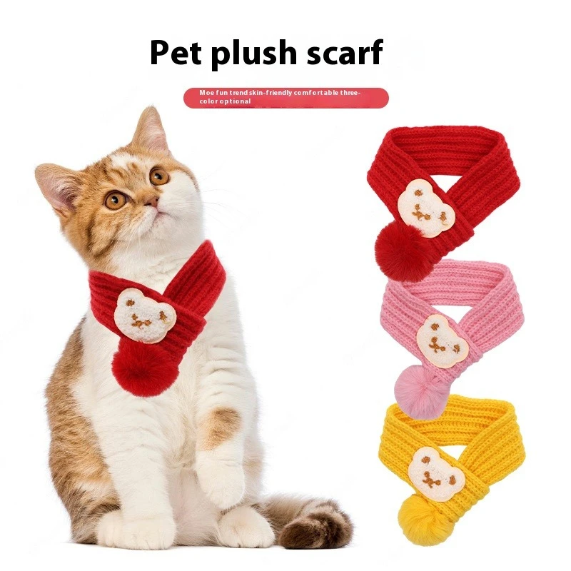 

Pet Cat Winter Wool Scarf Festive Warm Scarf Dog Accessories