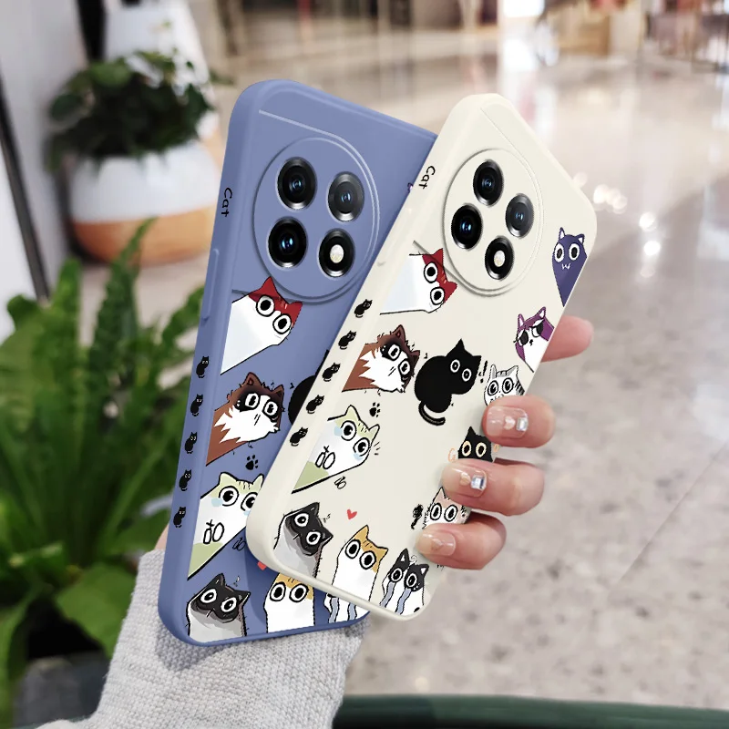 Watch Calico Phone Case For Oneplus 12 12R 11 11R 10 10R 10T 9R 9RT 9 8T 8 7 7T Pro 5G Liquid Silicone Cover