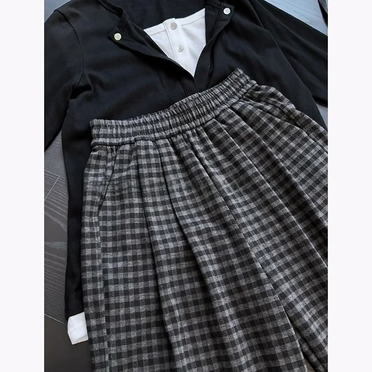 ay Cheered Woolen Hosen frauen Casual Drapieren Abnehmen Hohe Taille Gerade Bein Hosen Koreanische Sle Herbst Winter Neue Ankunft