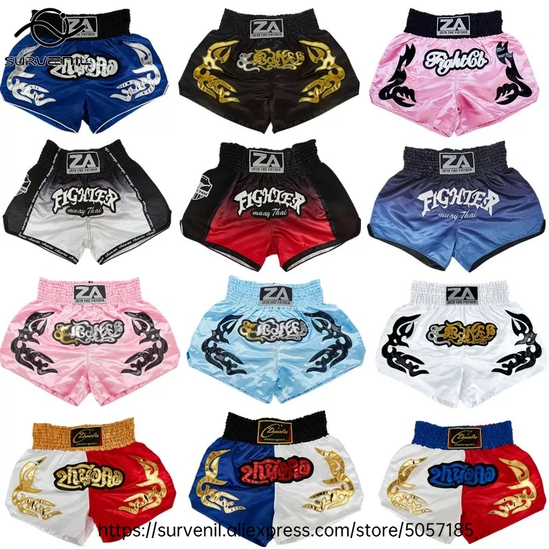 Pantalones Cortos Profesionales de Muay Thai, Pantalones Cortos de Kickboxing que Absorben la Humedad, Pantalones Cortos Resistentes para Entrenamiento de Artes Marciales, Tallas XS-4XL