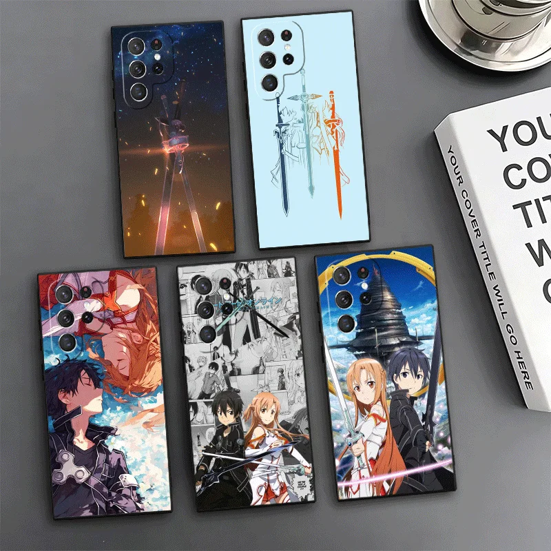 Sword Art Online Anime Phone Case For Samsung Galaxy S24 S25 S26 Ultra S23 Plus S22 S21 FE S20 + Edge Pattern Customized Cover