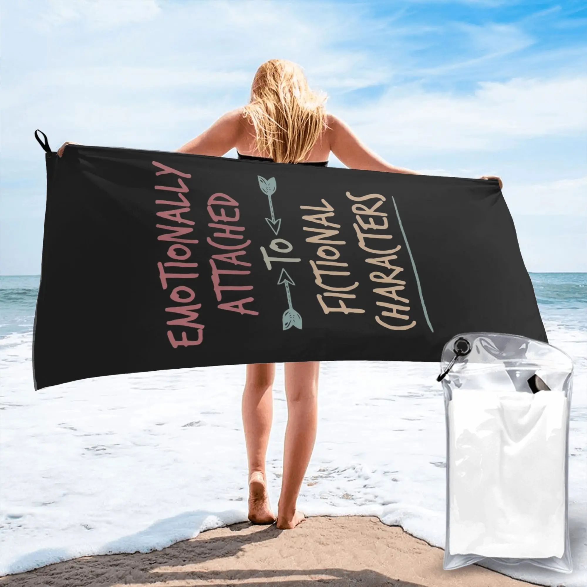 Emotionally Attached to Fictional Characters Beach Towel Soft Microfiber Quick Dry Absorbent Quick Towels For Bath