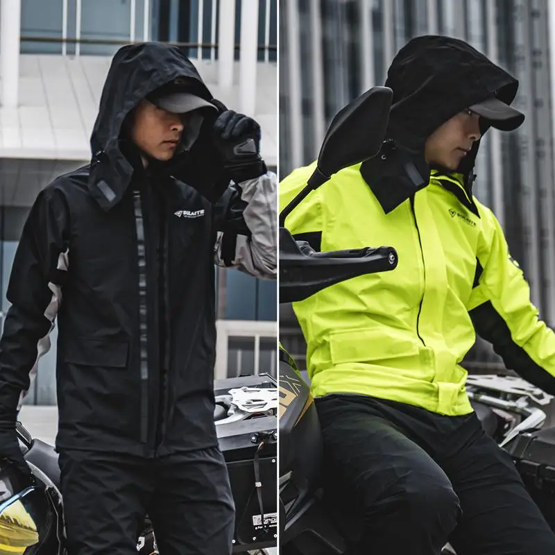 Tuta impermeabile da moto giacca da uomo cappotto impermeabile impermeabile per tutto il corpo + pantaloni antipioggia Biker Off-road motociclista