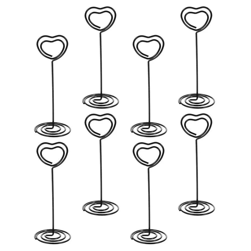 8Pcs Desktop Card Holders Steel Wire Memo Clips for Table Number Display Photo Holder Stand Place Card Holder Wedding Menu Clip