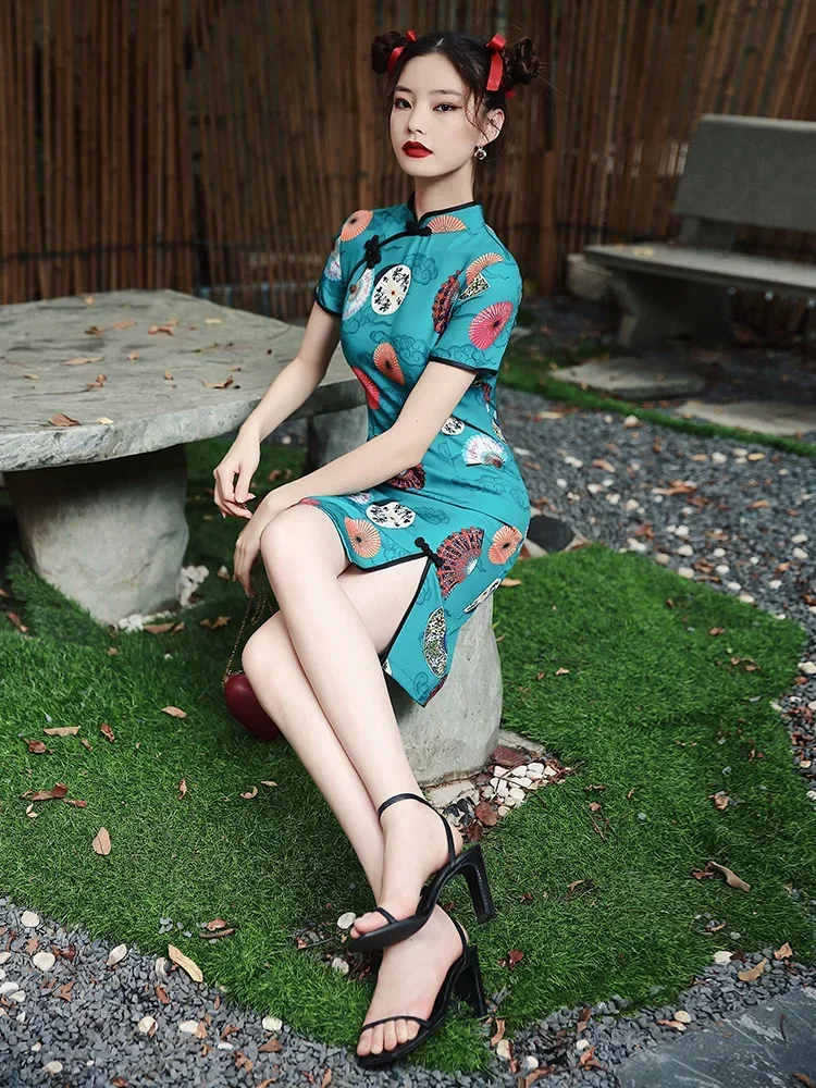 Qipao Modern Chinese Dress Girl Fashion Stretch Vintage Cheongsam Women Traditional Robe Orientale Vestido Chino China Style New