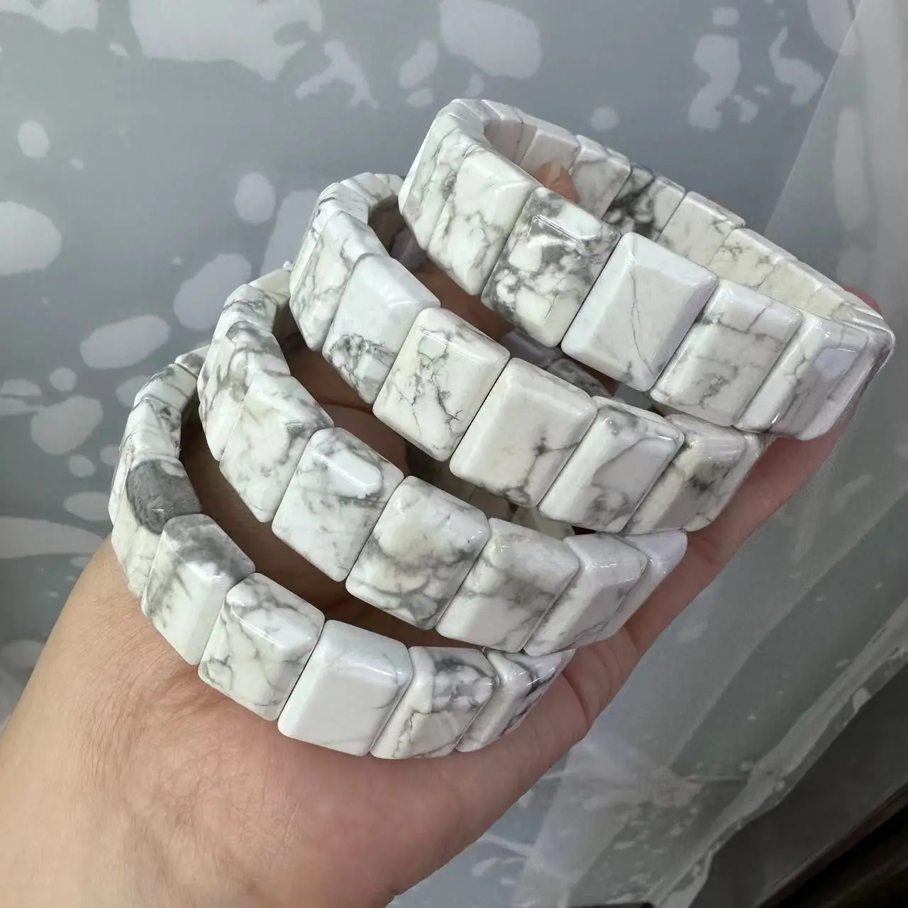 Natural Howlite rectangular new shape 10*14mm bracelet Energy stone Jewelry Bracelets for women Wholesale For Man