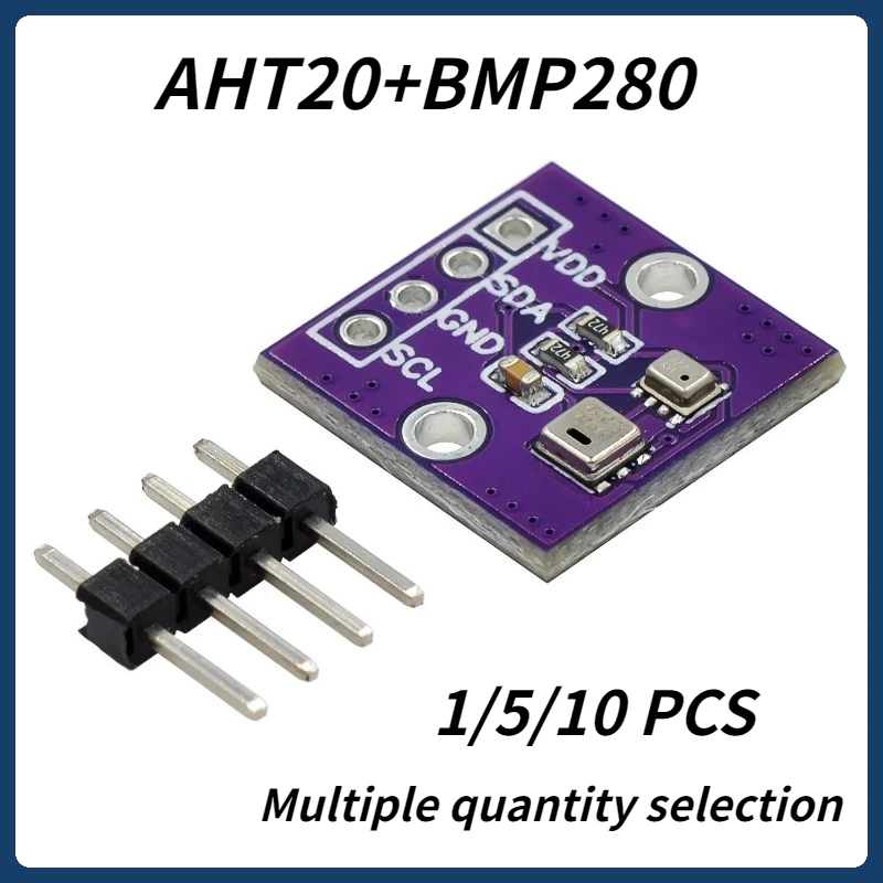 Temperatura Digital Umidade Sensor de Pressão do Ar, AHT20 + BMP280, Módulo de Pressão do Ar, Alta Precisão, 1 5 10Pcs