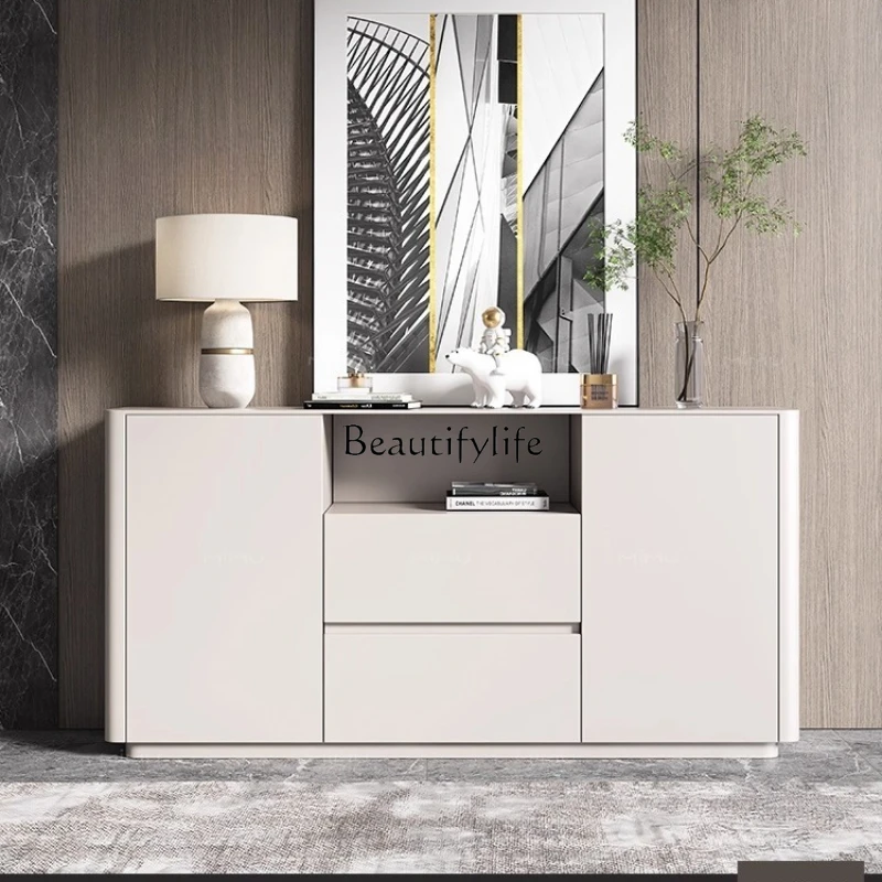 

Italian solid wood dining side cabinet, modern simple household wall entrance cabinet