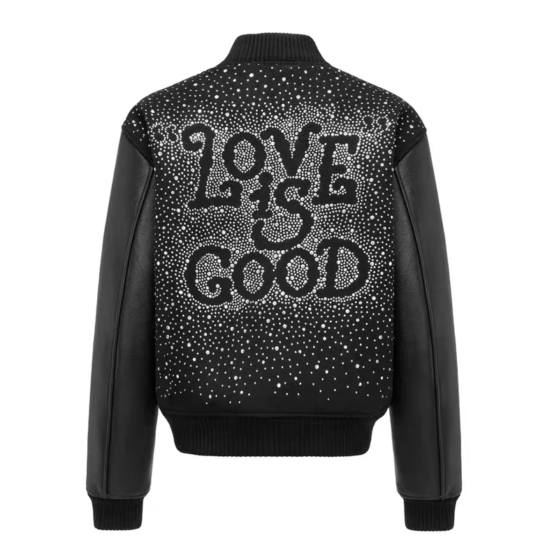 Goodbrand سترة الخريف/الشتاء عالية الجودة الحب هو جيد النجوم الساخن الماس سترات للعبة البيسبول معاطف الرجال النساء #2