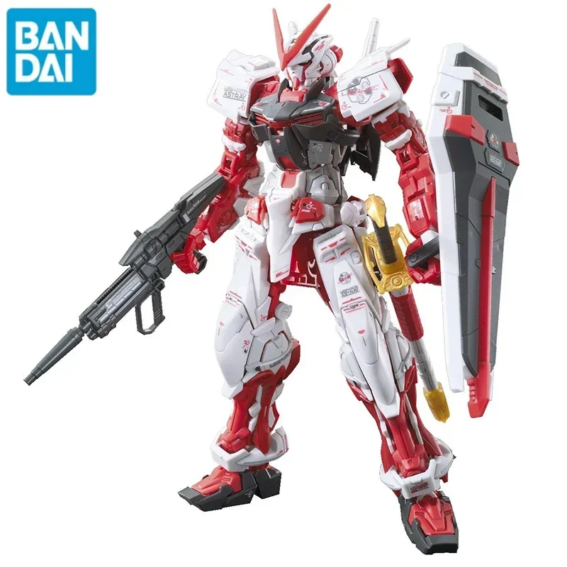 Original Bandai Gundam Anime Figure RG 1/144 MBF-P02 Gundam Astray Red Frame Assembly Model Anime Action Figures Birthday Gift