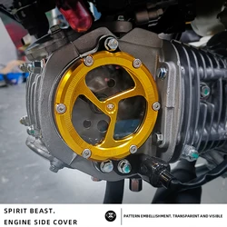 SPIRIT BEAST motorcycle transparent visible clutch disc cover oil leakage prevention engine side cover For Honda Cross Cub CC110