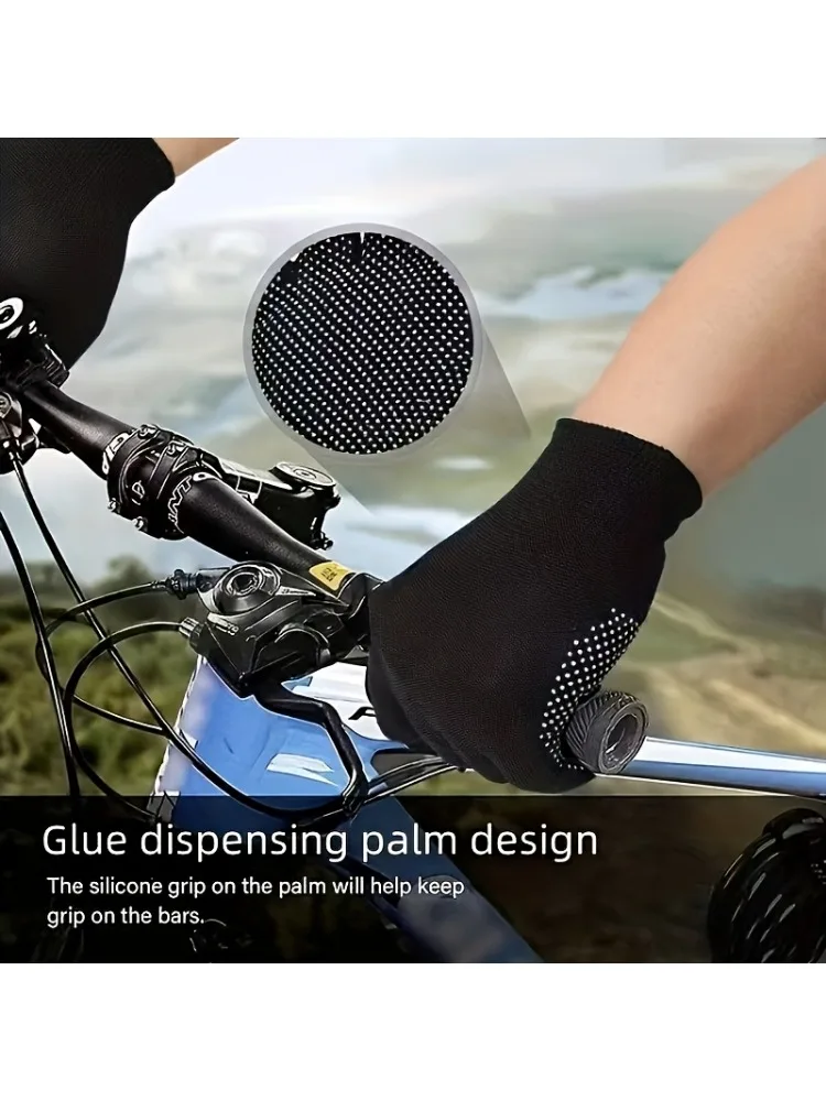 

2 Pairs Breathable Nylon Cycling Gloves, Lightweight Outdoor Sports Gloves, Comfortable for Cycling & Daily Use All Year Round