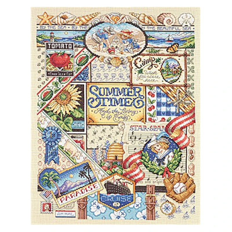 

Cross-stitch set: Summer of Four Seasons - A hand-embroidered material package for spending Time at Home