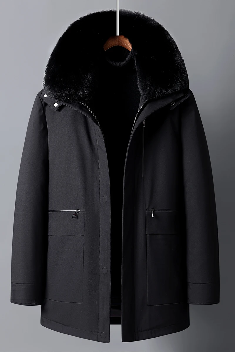 2024 new Winter Down Jacket Men White Duck Coat Windproof Warm Travel Camping Overcoat Thicken Solid Color Hooded Male Clothing