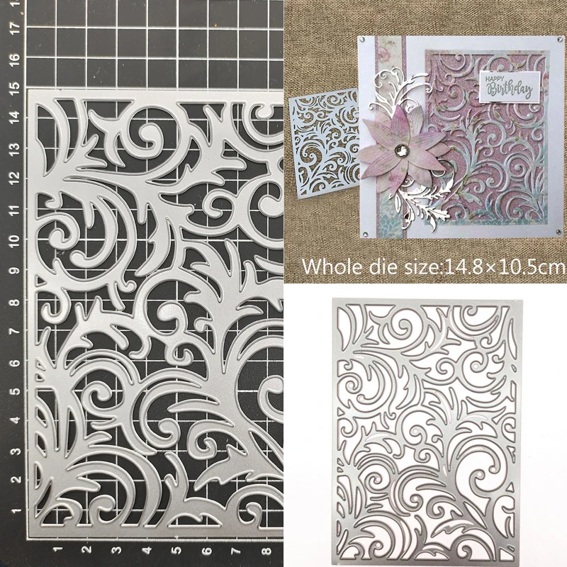 rectangle grass background Metal Cutting Dies Stencil Scrapbook Diy Album Stamp Paper Card Embossing Decor Craft Knife Mould