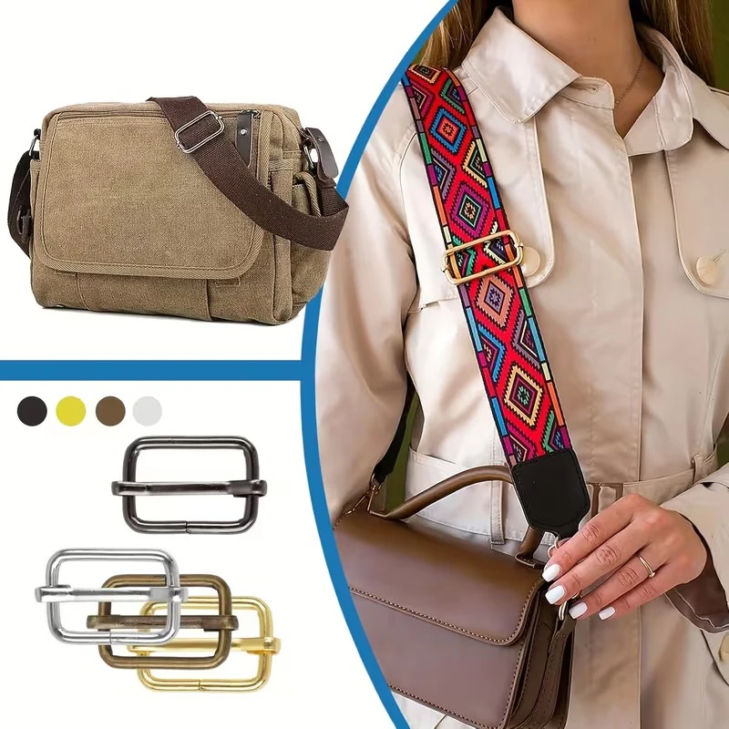 

5pcs Metal Adjustable Slide Buckles Tri-Glide Rectangle Adjuster Suspender Strap Slider for Purse Bag Hardware Making Supplies