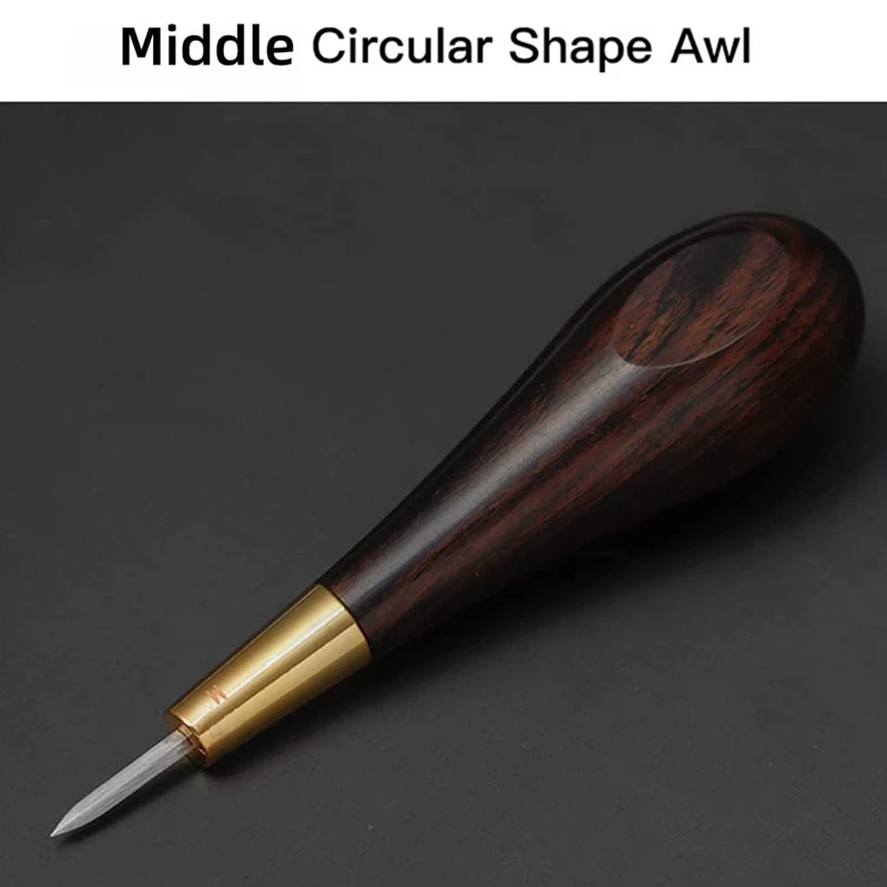 Diamond Shape Stitching Awl Handle Leather Craft Sewing Awl Kits Handmade Sewing Tools DIY Stitcher Taper-A79M