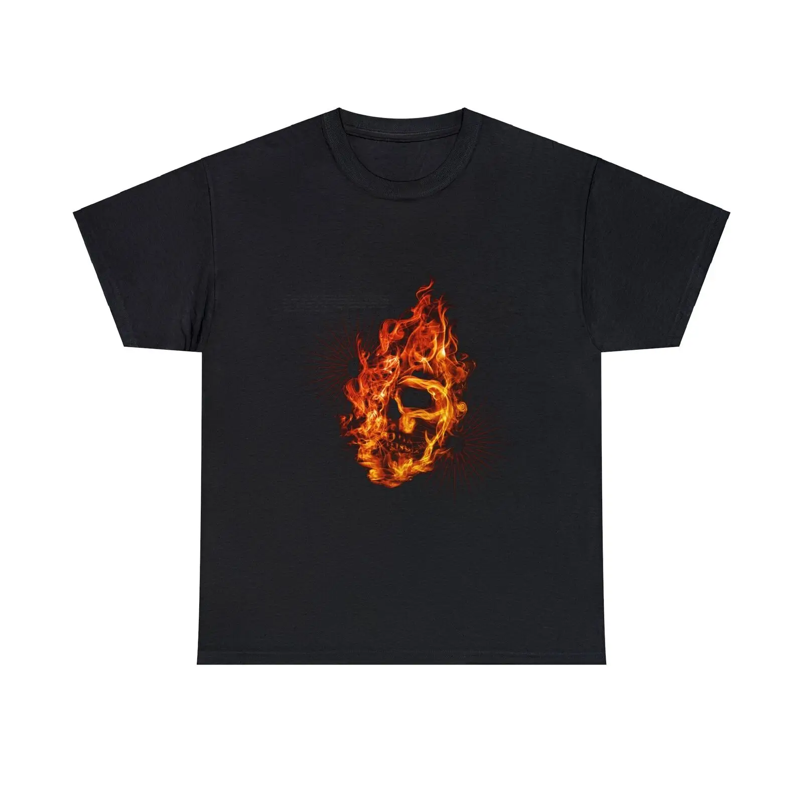 

Black Orange White Modern Flaming Skull