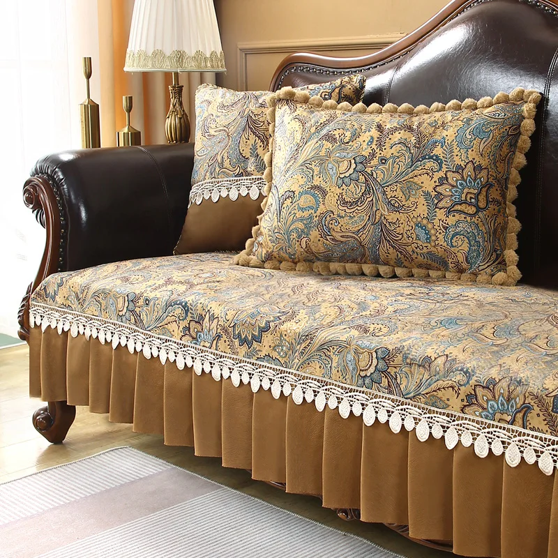 

Luxury Retro Sofa Covers Living Room Non-slip Sofa Pad Decoration Slipcover Four Seasons Universal Couch Seat Cushion Home Decor