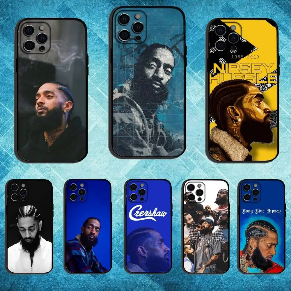 

N-NipseyS H-HussleS Rapper Phone Case For iPhone17,16,15,14,13,12,11 Plus,Pro Max Soft Black Cover