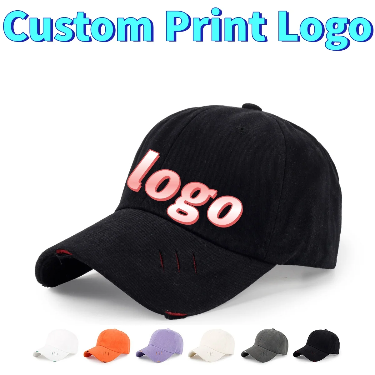 Op maat bedrukt logo Nieuwe Break Hole Baseball Cap Zonbescherming en schaduw Outdoor vrijetijdssport Eendenbek Hoed