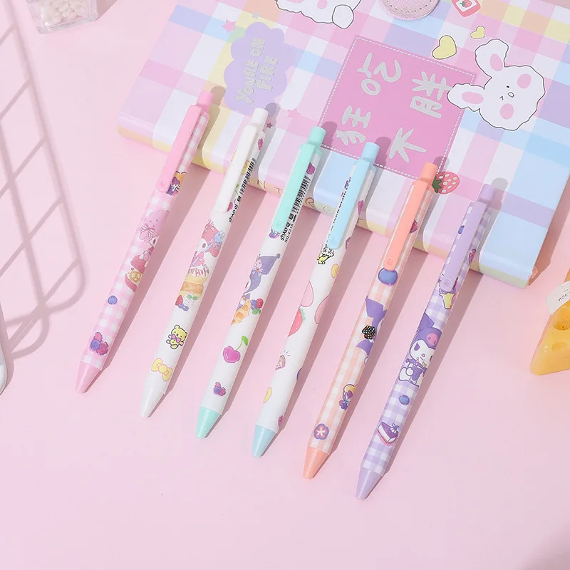 36 pcs/lot Kawaii Kuromi Press Gel Pens For Writing Cute Sanrio Melody 0.5mm Black Ink Neutral Pen Office School Supplies Gift