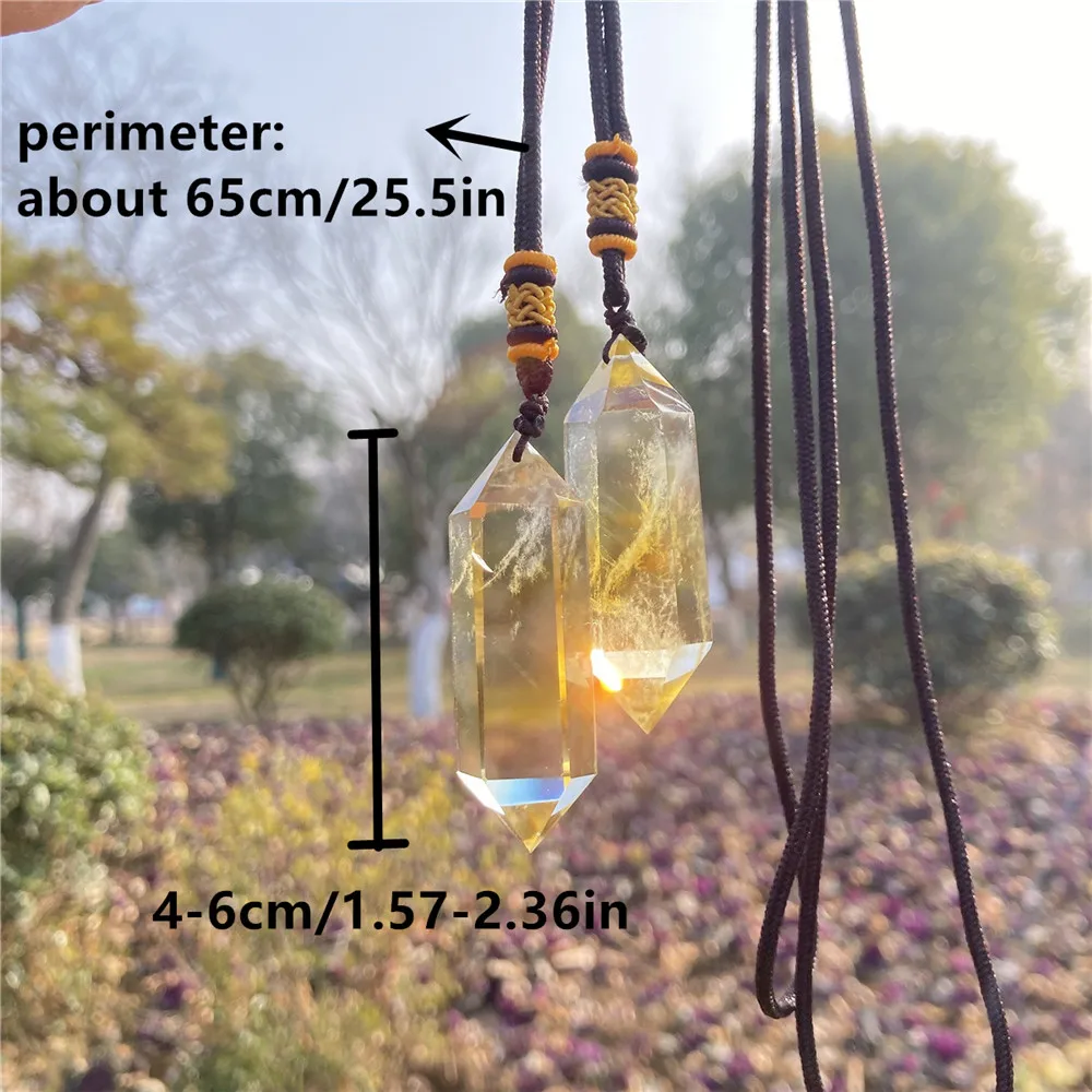 1PC High-Quality Natural Brazil Citrine Crystal Ornament Double Pointed Hexagonal Ornament Gemstone Healing Stones Minerals Gift