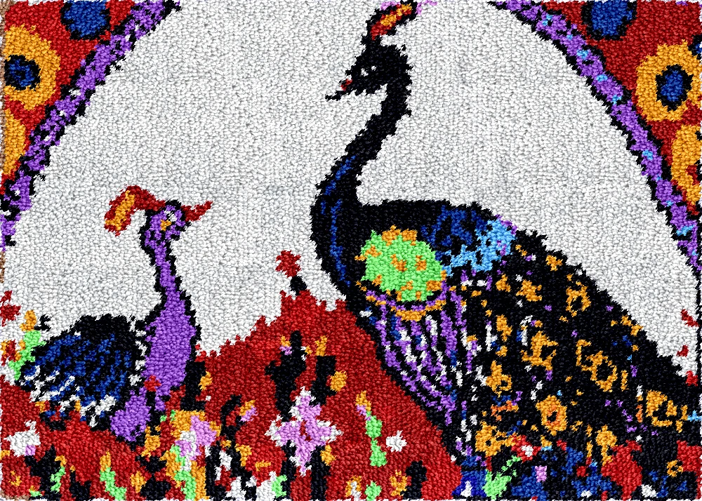 

Ковровая вышивка Павлин большой крючок-защелка коврик комплект Smyrna посылка DIY крючок-защелка набор рукоделие искусство и ремесла гобелен