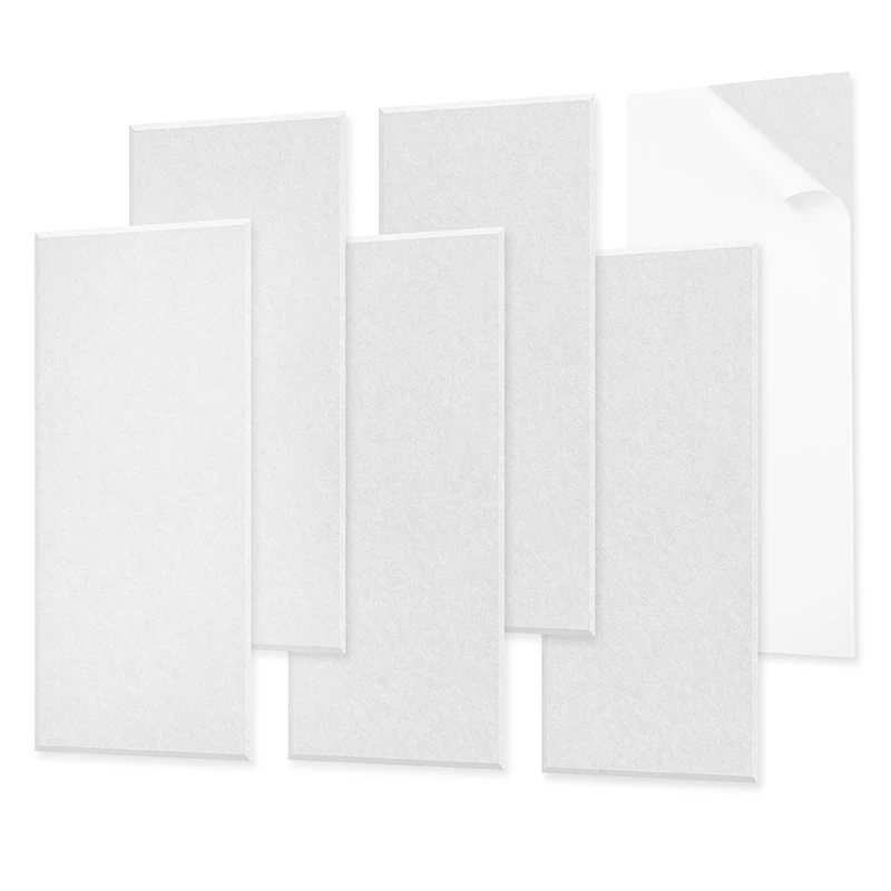 6 Peças de Painéis Acústicos de Feltro e Cortiça de Alta Densidade 60x30CM 9MM para Decoração de Escritório, Estúdio, Casa, Quarto, Teto, Sala de Estar, Isolamento Acústico e à Prova de Ruído, com Função de Quadro de Avisos e Painel Perfurado