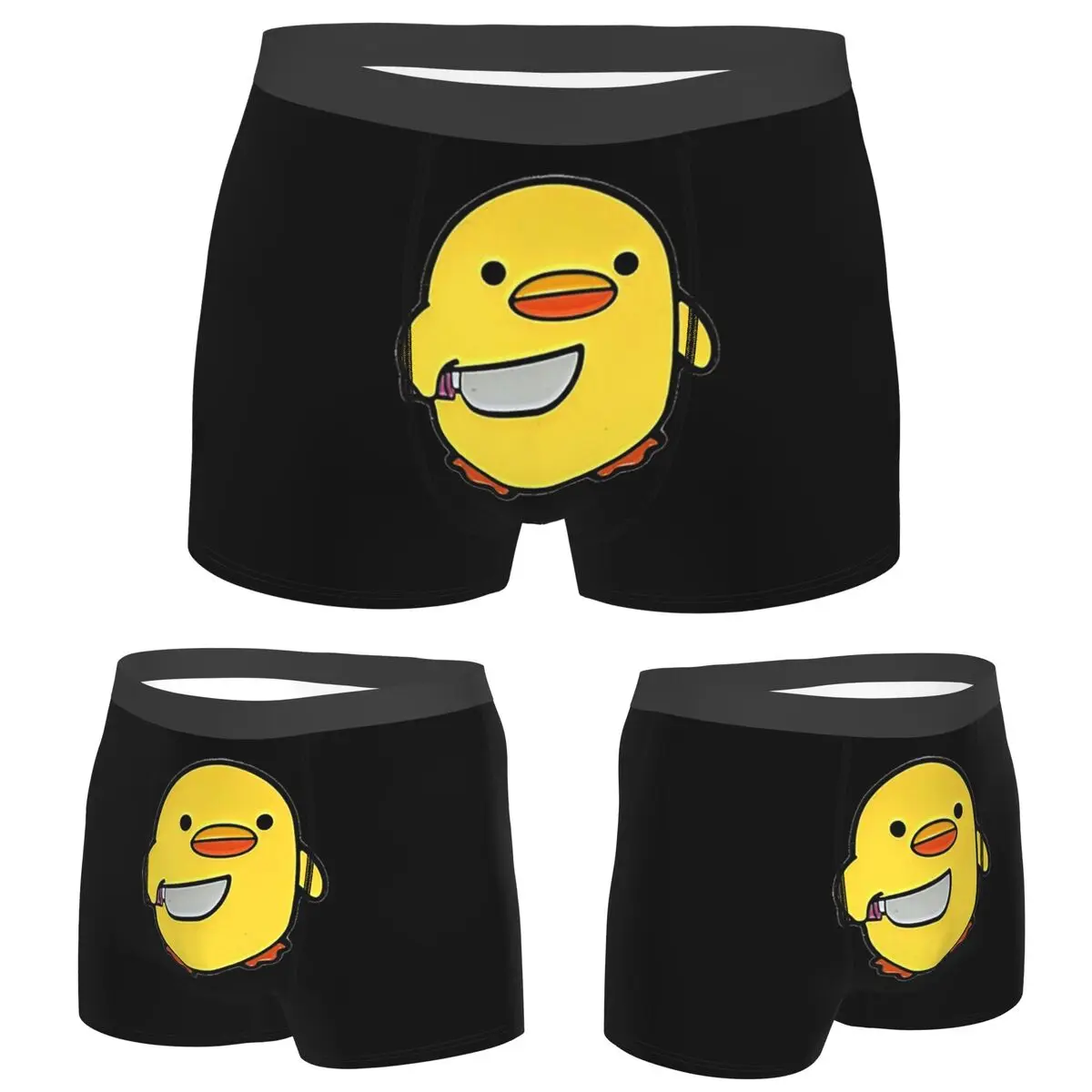 

Boxer Underpants Shorts Duck With Knife Funny Meme Angry Bird Danger Panties Men Ventilate Underwear for Homme Man Gifts