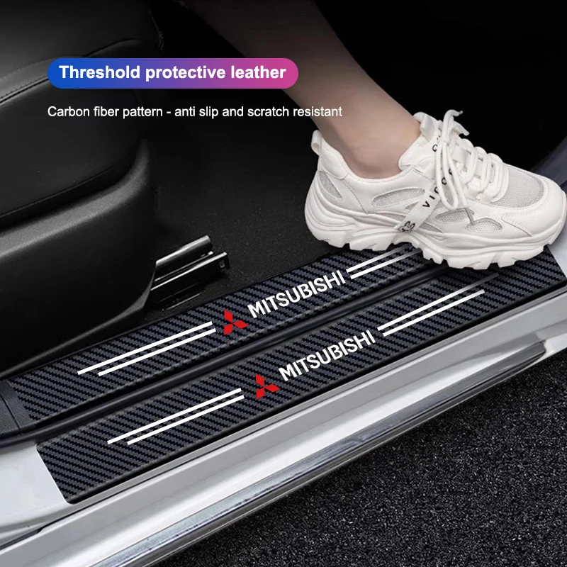 Tira de protección de umbral de coche, pegatina antipasos, pegatina de Pedal para Mitsubishi Xforce ASX L200 Eclipse Cross Outlander