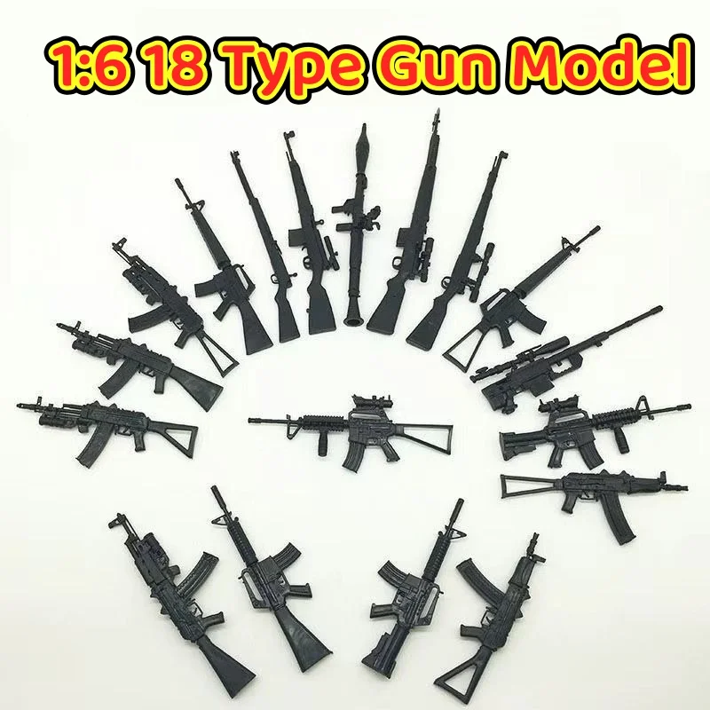 1/6 4D Nostalgic Gun Model 18 Type Easy Assembled AK47 RPG Rocket Launcher M16A1 G43 SVT-40 98K for Action Figure  Accessories