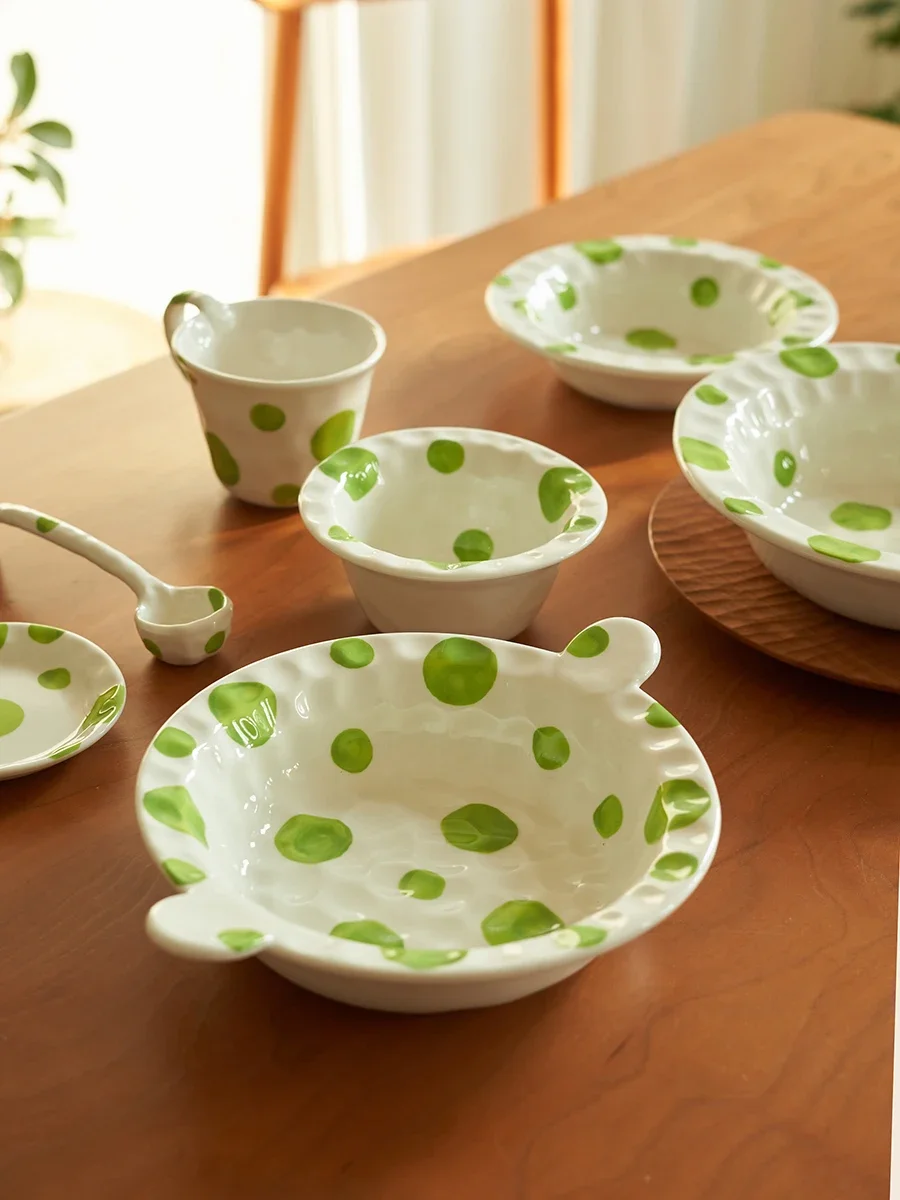 Plates, dishes, plates, household original, hand-pinched wind, amphora plates, tableware, high-value new ceramic plates