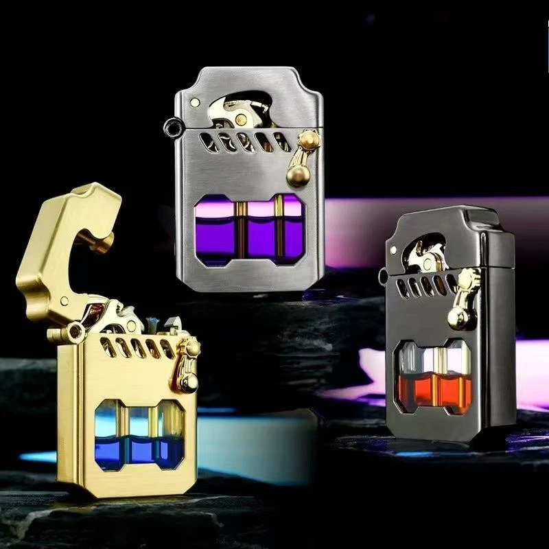 2025 New Zorro Kerosen Lighter Cyber Mecha Transparent Bin Rocker Cool Classic Torrens Tide Men Lighters Wholesale