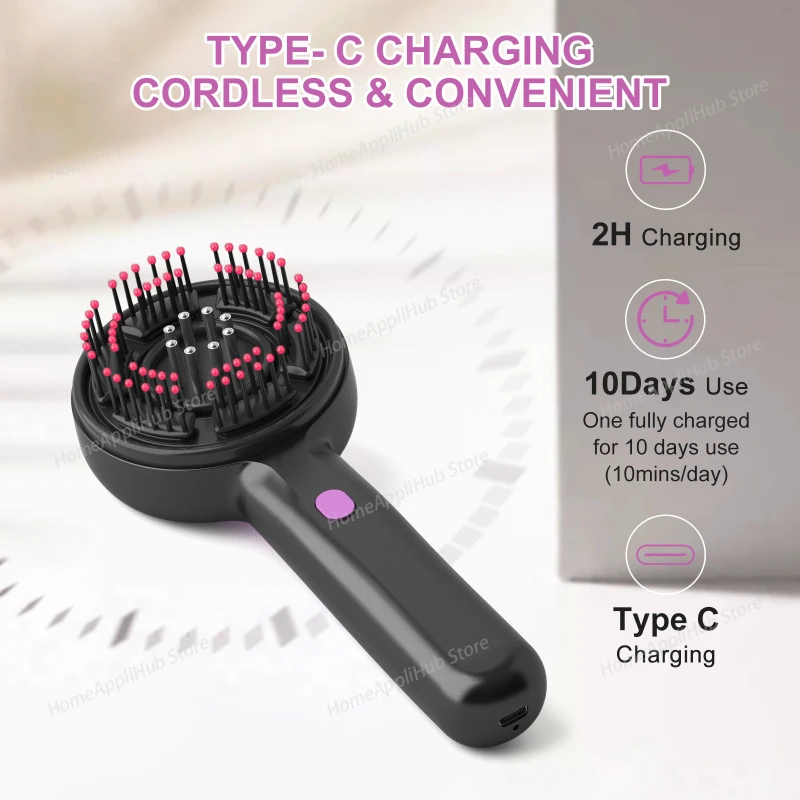 

Electric Vibration Massage Comb Hair Regrowth Scalp Massage Head Massager Oil Liquid Applicator Waterproof Scalp Massager Brush