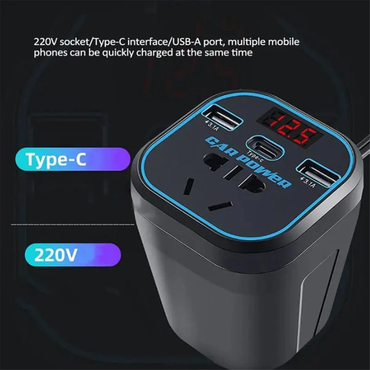 New Car Charger Inverter Power Inverter 12V 24V DC to 220V AC Converter Car Adapter Plug Socket