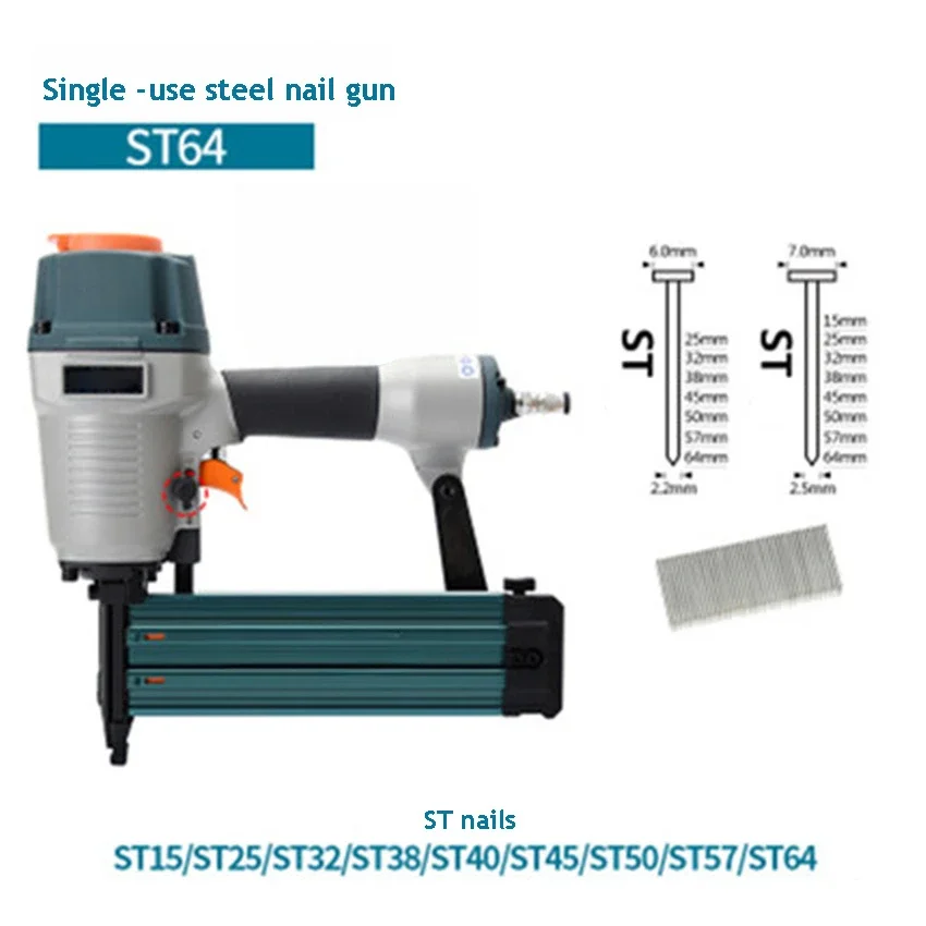 DC-DA-006 T64/ ST64 Pistolet À Clous Pneumatique Fente De Fil Dispositif De Clouage calcul travail Pistolet À Clous Professionnel Béton Pistolet À Clous 0.5-0.8Mpa