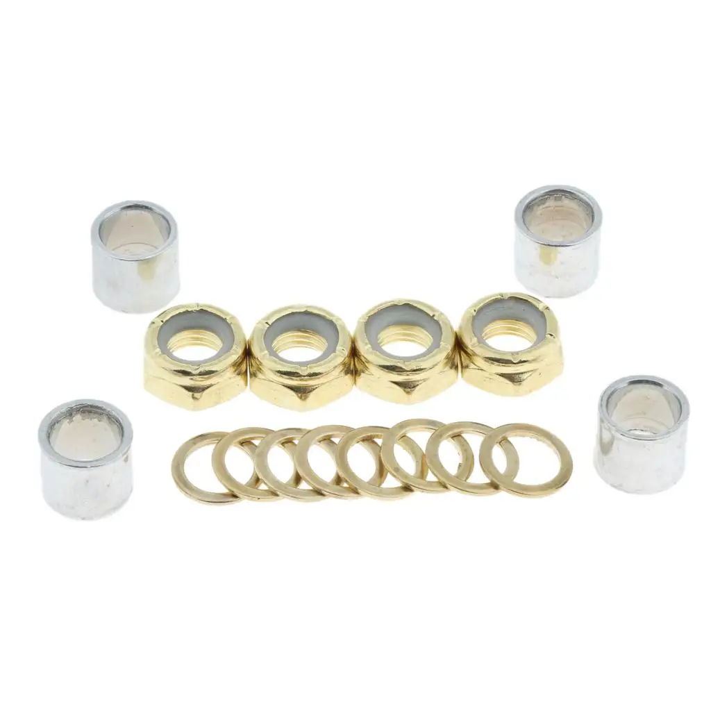 4X Pack of 16 Bearing Spacer Nuts Axle Washers Spacers Cruiser Golden