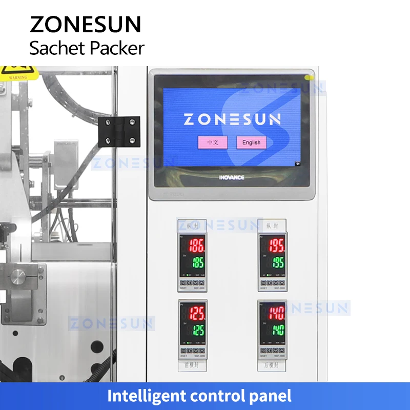 ZONESUN ZS-FS04 الممرات المزدوجة الكيس لصق ملء آلة الختم VFFS معدات التعبئة مضخة دوارة آلة التعبئة والتغليف العمودية
