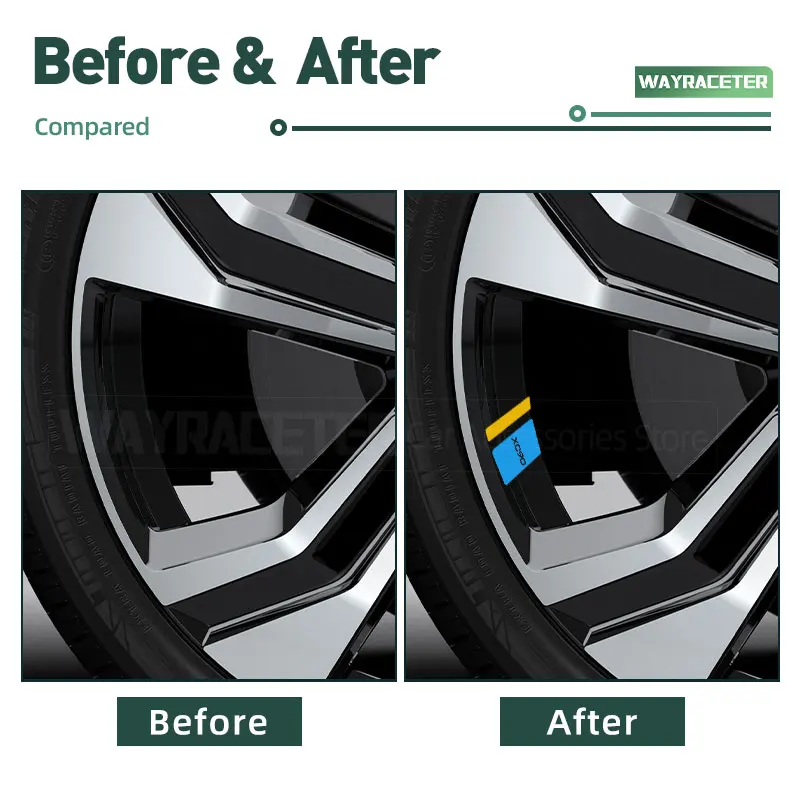 Creative Sweden Flag Car Tires Alloy Rim Wheel Sticker For Volvo XC60 XC70 S80 S60 S90 XC90 XC40 V40 V50 V60 V70 C70 C30 S60 AWD